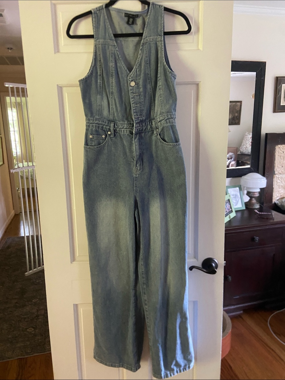 Sincerely Jules Light Blue Denim Sleeveless Jumpsuit